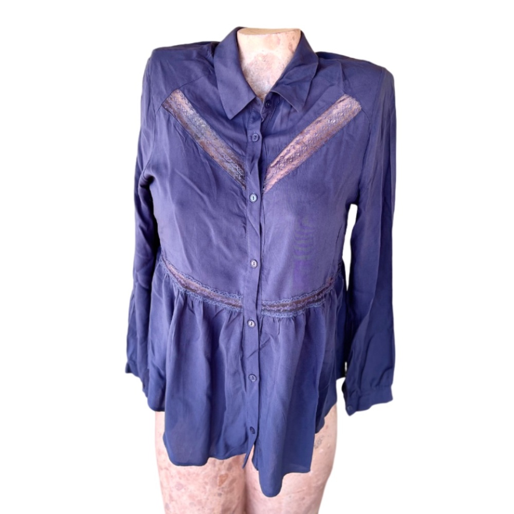 Long Sleeve Button Tunic Down - Picture 1 of 8